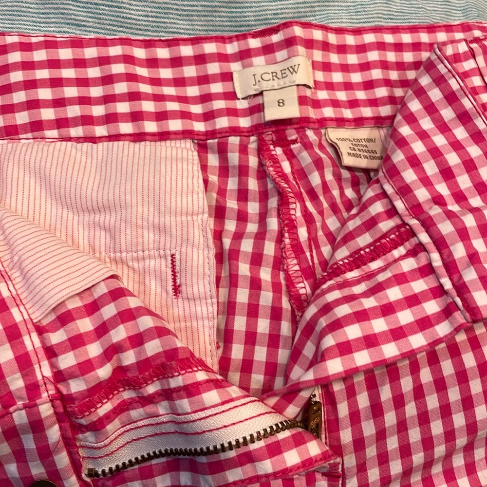 precious watermelon pink and white, gingham, cotton, J.Crew shorts